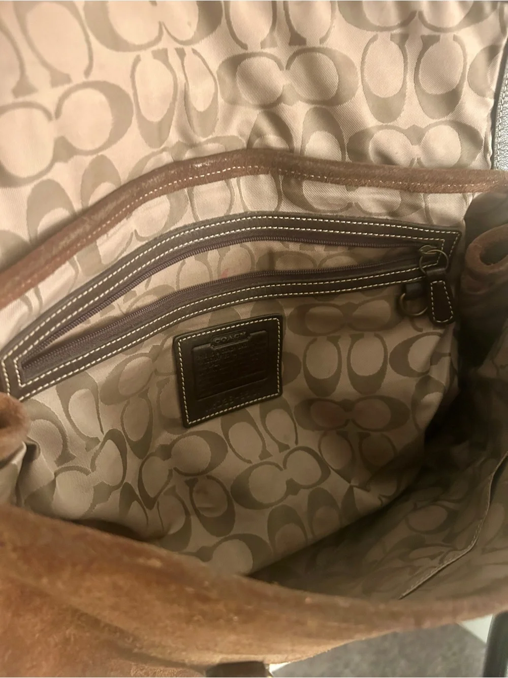 Y2K 2003 COACH SOHO FLAP BROWN SUEDE LEATHER PURSE